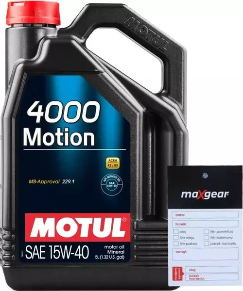 MOTUL 4000 MOTION OLEJ SILNIKOWY 15W40 5L + ZAWIESZKA