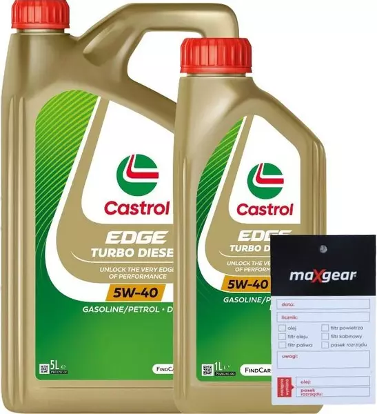 CASTROL EDGE 5W40 TURBO DIESEL 505.01 6L + ZAWIESZKA