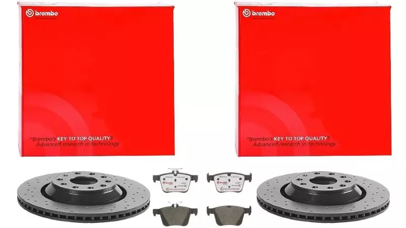 BREMBO XTRA TARCZE+KLOCKI TYŁ A3 LEON GOLF 310MM