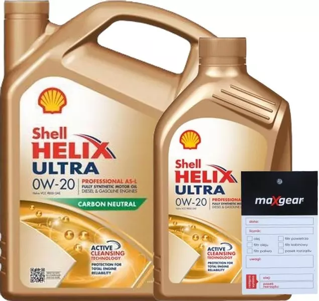 SHELL HELIX ULTRA PROFESSIONAL AS-L OLEJ SILNIKOWY 0W20 6L + ZAWIESZKA