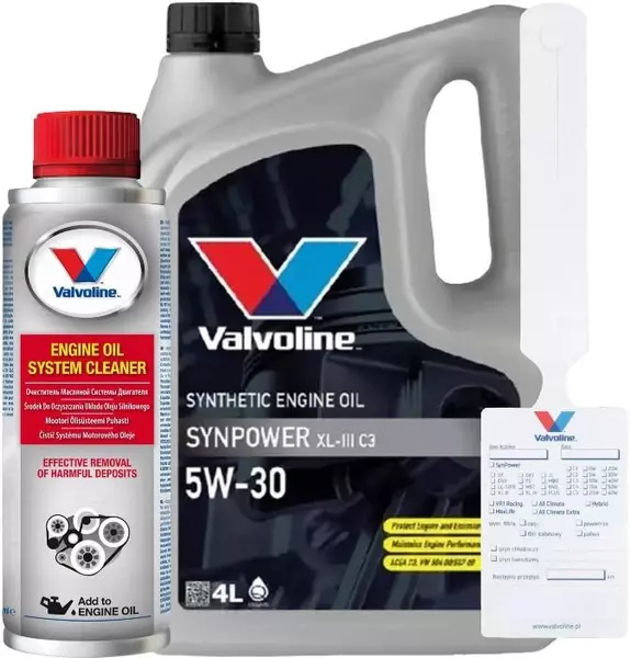 VALVOLINE SYNPOWER XL-III 5W30 C3 VW 504/507 4L + ZAWIESZKA + PŁUKANKA