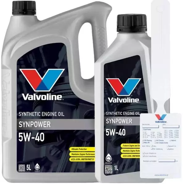 VALVOLINE SYNPOWER 5W-40 VW502.0/505 BMW LL-98 6L + ZAWIESZKA