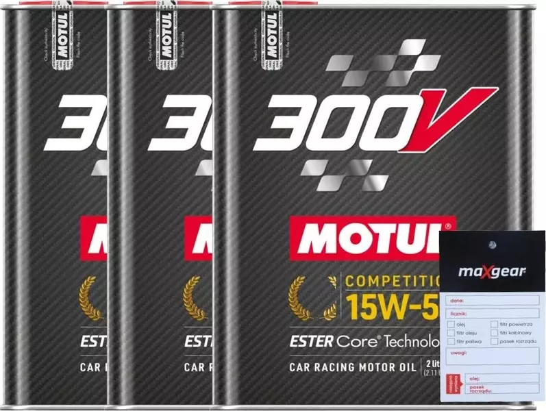 MOTUL 300V COMPETITION 15W50 ESTER CORE 6L + ZAWIESZKA