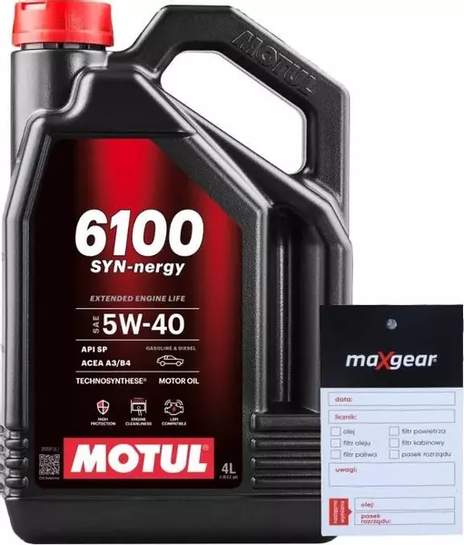 MOTUL 6100 SYN-NERGY OLEJ SILNIKOWY 5W40 4L + ZAWIESZKA