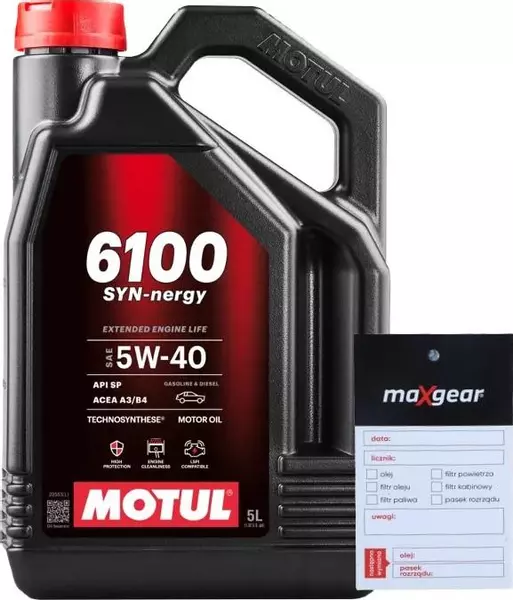 MOTUL 6100 SYN-NERGY OLEJ SILNIKOWY 5W40 5L + ZAWIESZKA