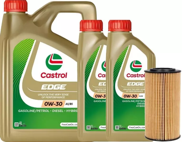 CASTROL EDGE 0W30 A5/B5 6L+FILTR OLEJU OE662/3