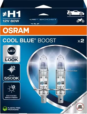 OSRAM COOL BLUE BOOST ŻARÓWKI H1 DUO KPL