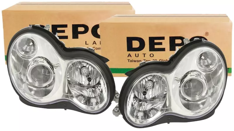 DEPO REFLEKTORY LAMPY PRZÓD MERCEDES C W203 XENON