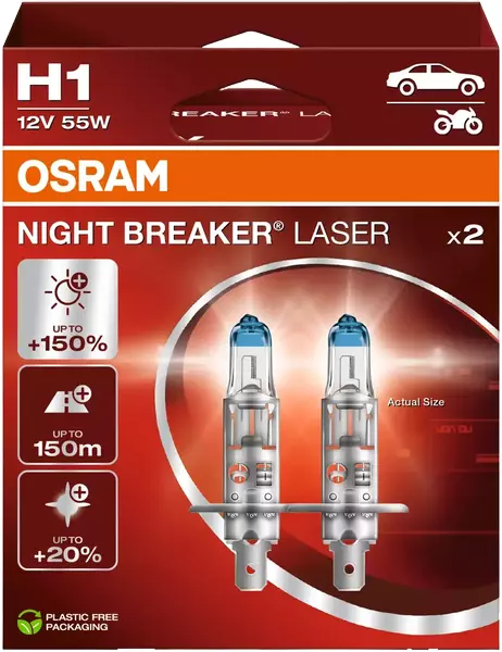 OSRAM NIGHT BREAKER LASER ŻARÓWKI H1 DUO KPL