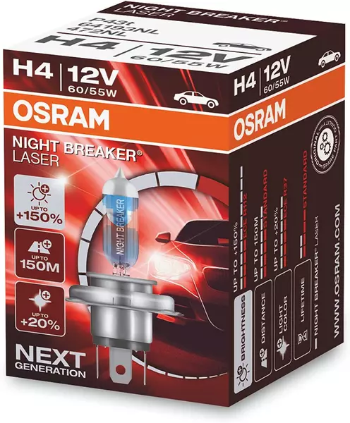 OSRAM NIGHT BREAKER LASER NEXT GEN +150% H4 12V