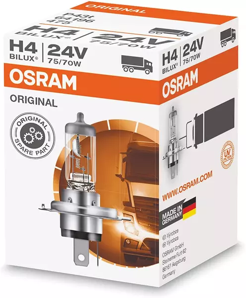 OSRAM ORIGINAL ŻARÓWKA H4 24V 75/70W P43T