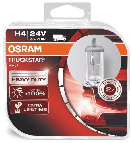 OSRAM TRUCKSTAR PRO +100% H4 24V 75/70W DUO 2SZT