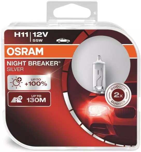 OSRAM NIGHT BREAKER SILVER +100% H11 12V 55W DUO