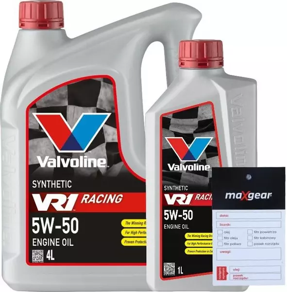 VALVOLINE VR1 RACING 5W-50 SYNTHETIC 5L + ZAWIESZKA