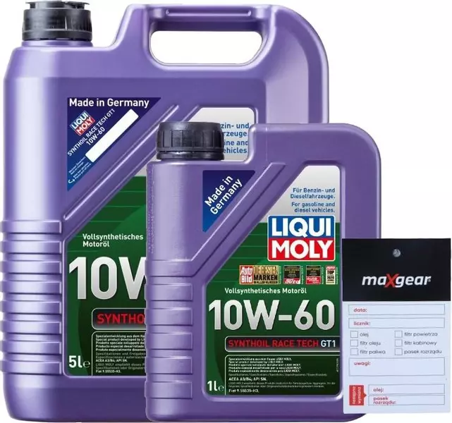 LIQUI MOLY SYNTHOIL RACE TECH GT1 10W60 6L + ZAWIESZKA