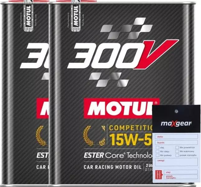 MOTUL 300V COMPETITION 15W50 ESTER CORE 4L + ZAWIESZKA