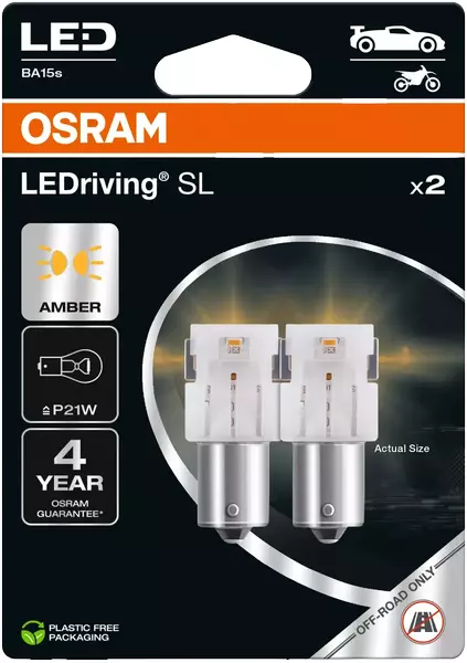 OSRAM LEDRIVING SL ŻARÓWKI LED P21W YELLOW DUO BLISTER