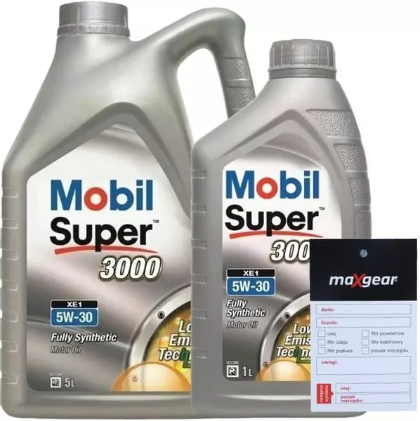 MOBIL SUPER 3000 XE1 5W30 ACEA C3 API SN PLUS 6L + ZAWIESZKA