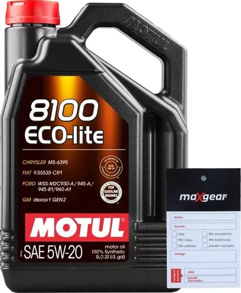 MOTUL 8100 ECO-LITE 5W20 DEXOS1 GEN2 API SP-RC 5L + ZAWIESZKA