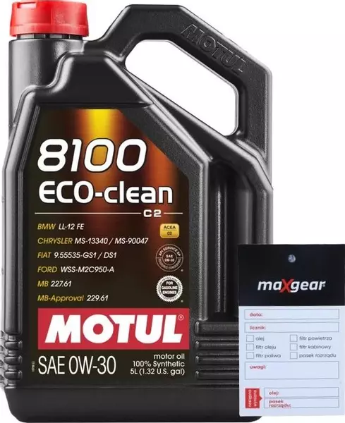 MOTUL 8100 ECO-CLEAN 0W30 ACEA C2 API SN 5L + ZAWIESZKA