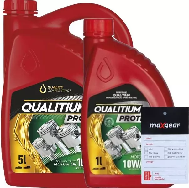 QUALITIUM PROTEC OLEJ SILNIKOWY 10W40 6L + ZAWIESZKA