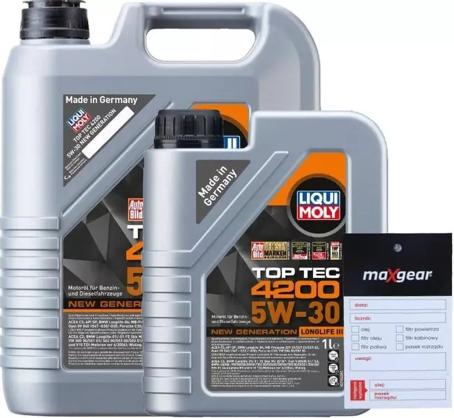 LIQUI MOLY TOP TEC 4200 5W30 LONGLIFE III 6L + ZAWIESZKA