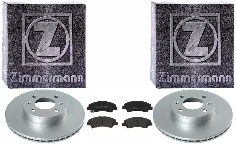 ZIMMERMANN TARCZE+KLOCKI PRZÓD HYUNDAI I10 II III 252MM