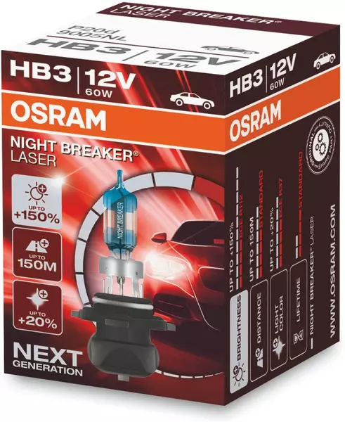 OSRAM NIGHT BREAKER LASER NEXT GEN +150% HB3 12V