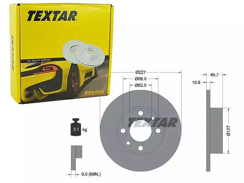 TEXTAR TARCZE HAMULCOWE PRZÓD 92019300