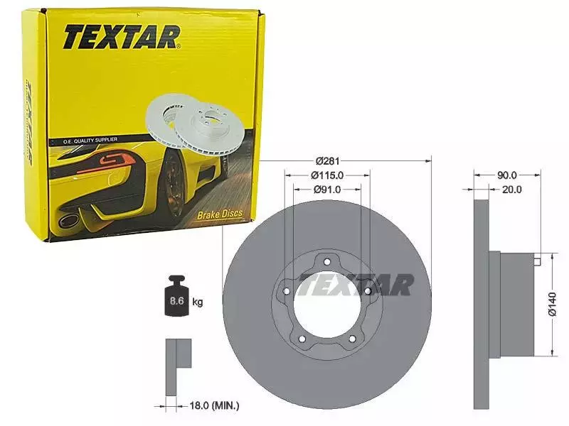 TEXTAR TARCZE HAMULCOWE PRZÓD 92031500