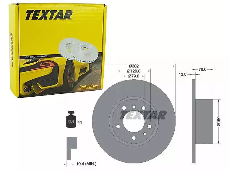 TEXTAR TARCZE HAMULCOWE PRZÓD 92042103