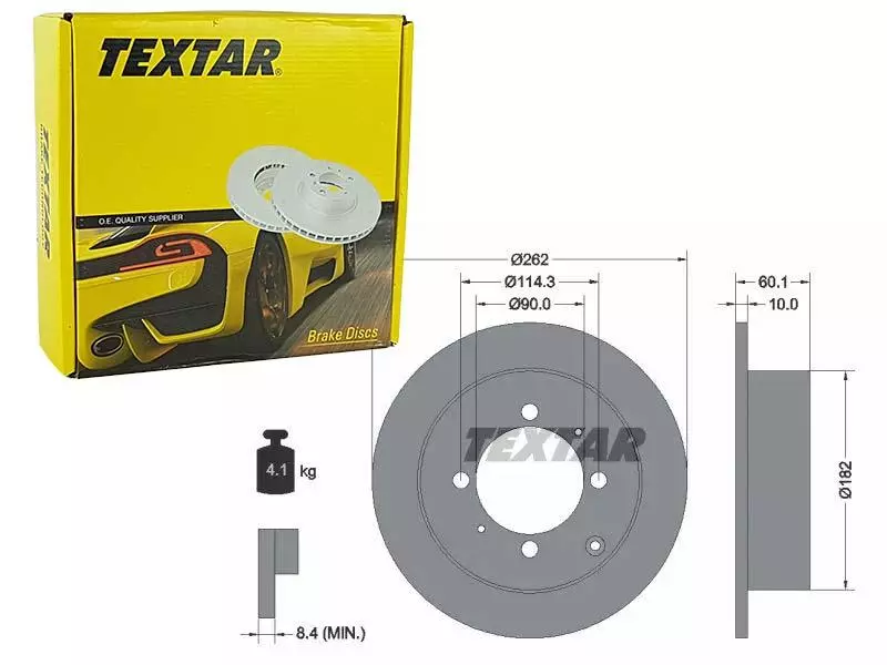 TEXTAR TARCZE HAMULCOWE TYŁ 92104000