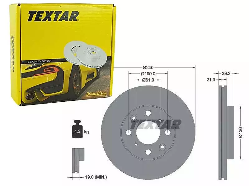 TEXTAR TARCZE HAMULCOWE PRZÓD 92110300