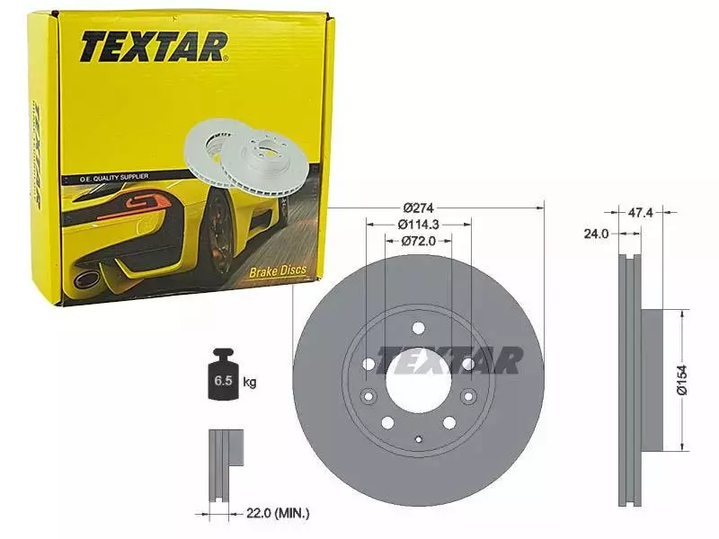 TEXTAR TARCZE HAMULCOWE PRZÓD 92110400