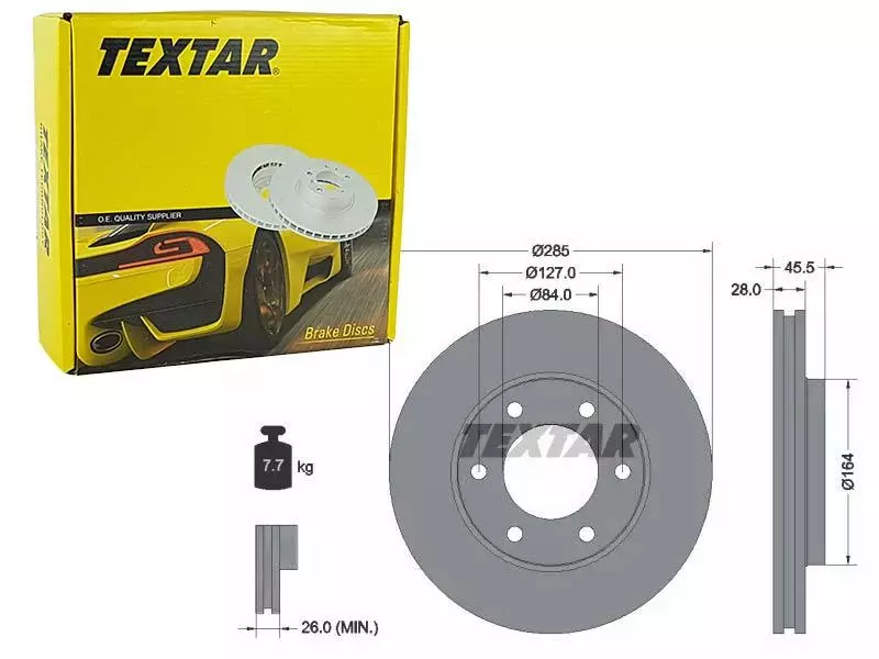 TEXTAR TARCZE HAMULCOWE PRZÓD 92113000