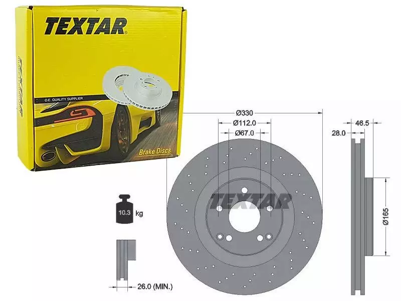 TEXTAR TARCZE HAMULCOWE PRZÓD 92119803