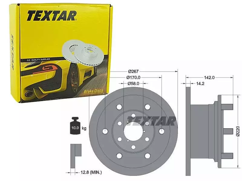 TEXTAR TARCZE HAMULCOWE PRZÓD 93019400