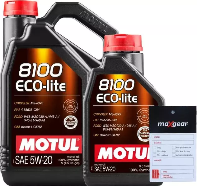 MOTUL 8100 ECO-LITE 5W20 DEXOS1 GEN2 API SP-RC 6L + ZAWIESZKA