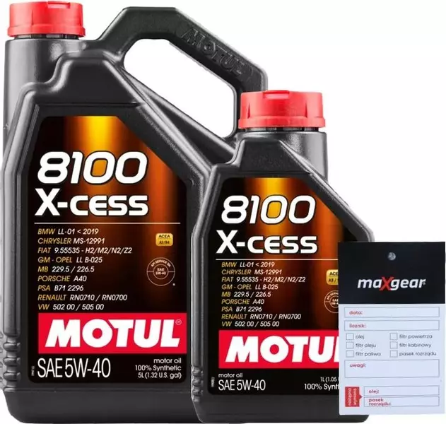 MOTUL 8100 X-CESS 5W40 SN/CF A3/B4 6L + ZAWIESZKA