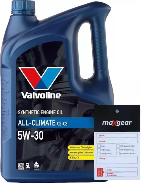 VALVOLINE ALL CLIMATE C2/C3 OLEJ SILNIKOWY 5W30 5L + ZAWIESZKA