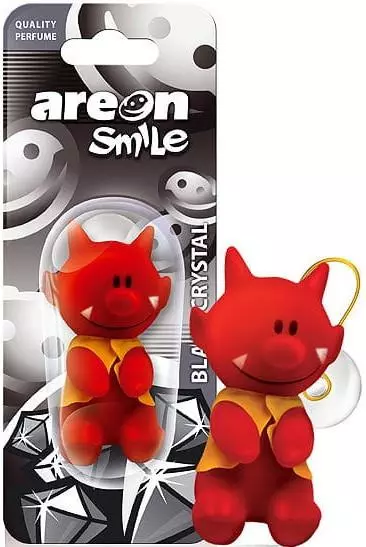 AREON SMILE TOY MASKOTKA BLACK CRYSTAL ZAPACH SAMOCHODOWY ZAWIESZKA