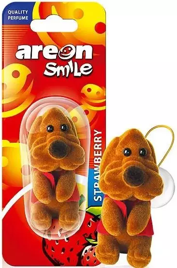 AREON SMILE TOY MASKOTKA STRAWBERRY ZAPACH SAMOCHODOWY ZAWIESZKA