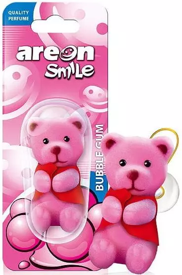 AREON SMILE TOY MASKOTKA BUBBLE GUM ZAPACH SAMOCHODOWY ZAWIESZKA