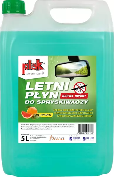 PLAK PREMIUM LETNI PŁYN DO SPRYSKIWACZY GREJPFRUT 5L