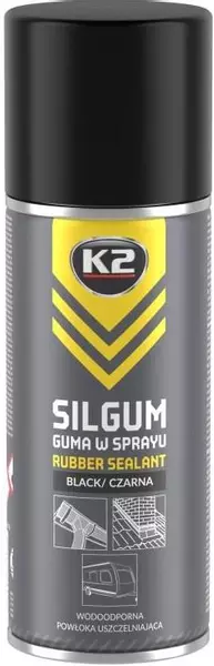 K2 SILGUM CZARNY ELASTYCZNA POWŁOKA USZCZELNIAJĄCA 400ML