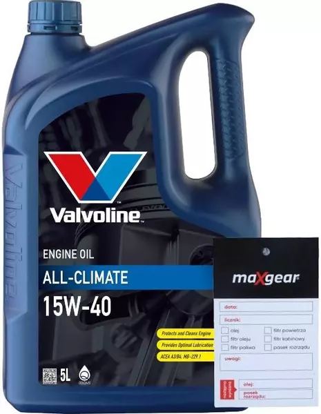 VALVOLINE ALL CLIMATE 15W40 SL/CF A3/B3 5L + ZAWIESZKA