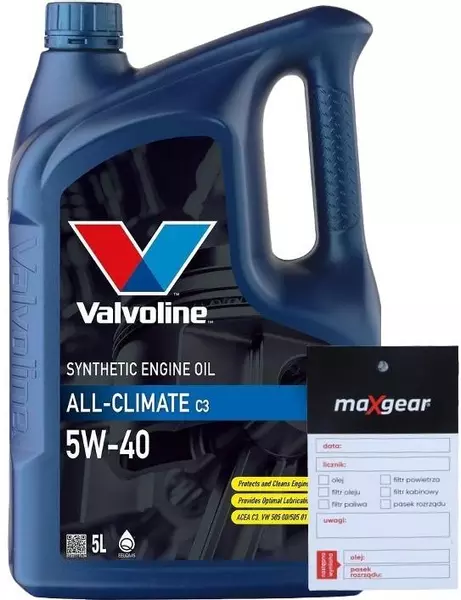 VALVOLINE ALLCLIMATE DIESEL C3 5W40 VW 505.01 5L + ZAWIESZKA