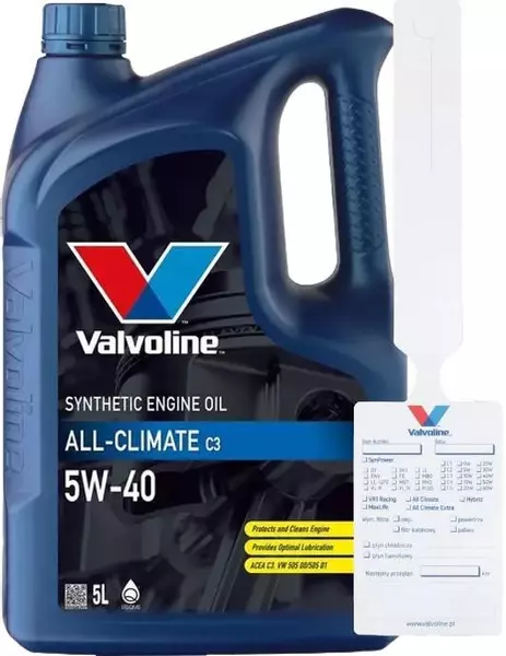 VALVOLINE ALLCLIMATE DIESEL C3 5W40 VW 505.01 5L + ZAWIESZKA