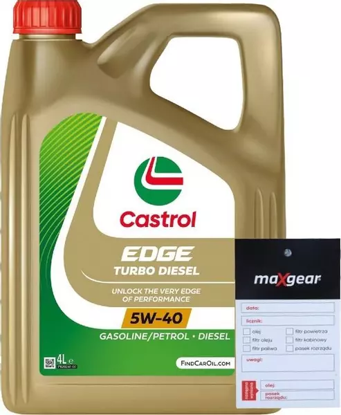 CASTROL EDGE 5W40 TURBO DIESEL 505.01 4L + ZAWIESZKA