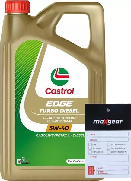 CASTROL EDGE 5W40 TURBO DIESEL 505.01 5L + ZAWIESZKA